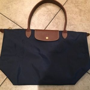 LONGCHAMP Large Le Pliage Nylon Tote Bag-Navy Blue